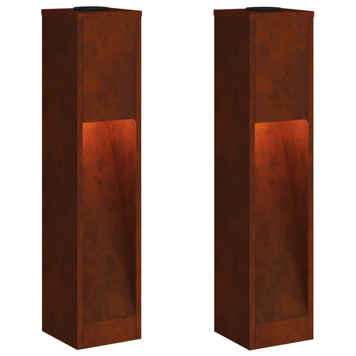 Vidaxl zonne led padverlichting 2 st warmwit 18 x 18 x 80 cm