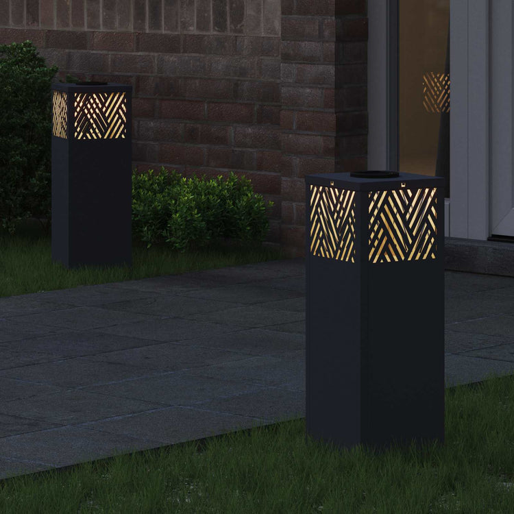 Vidaxl solar led pad licht 2 st warmwit 18 x 18 x 50 cm
