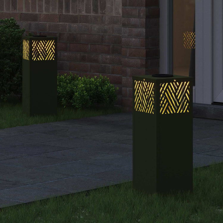 Vidaxl solar led pad licht 2 st warmwit 18 x 18 x 50 cm