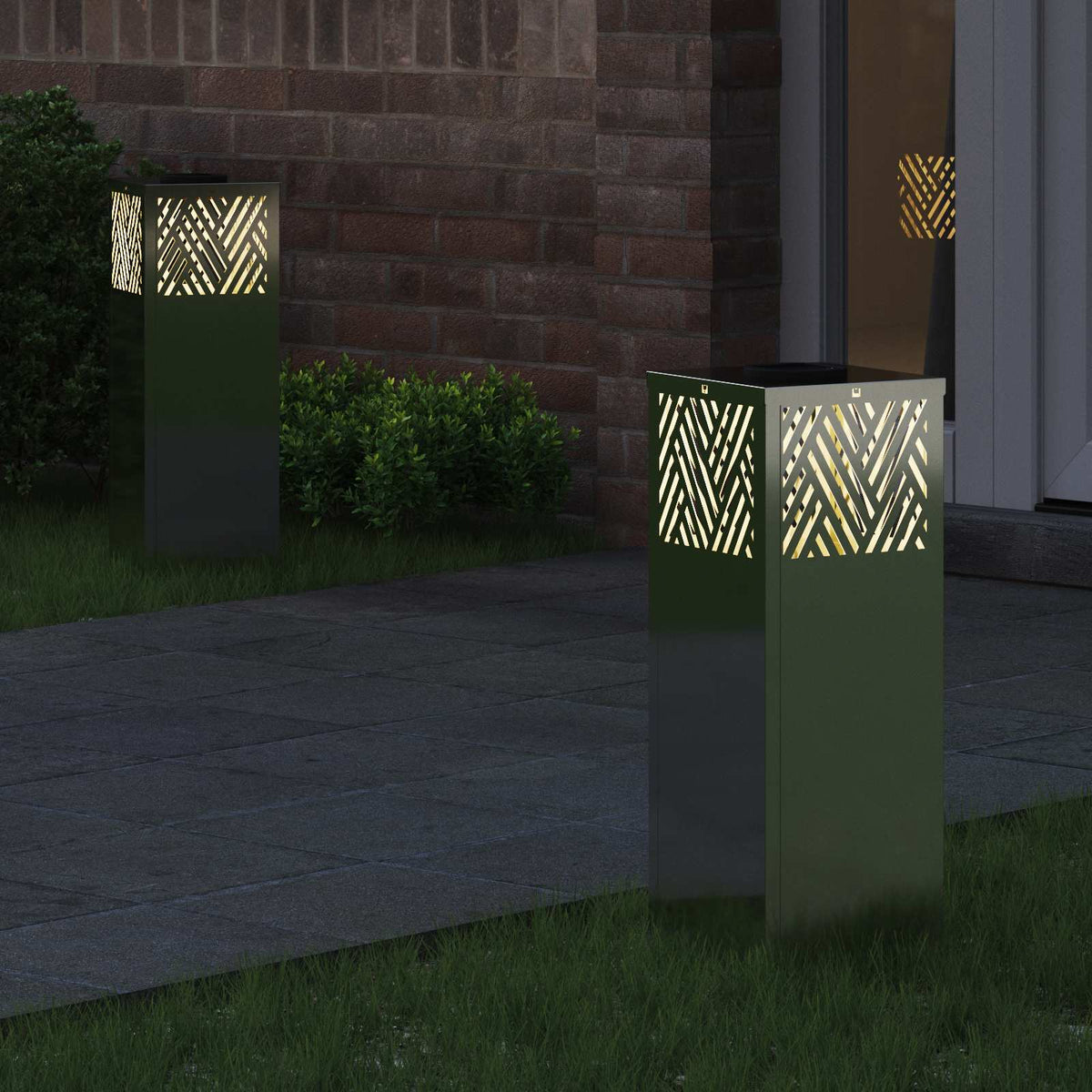 Vidaxl solar led pad licht 2 pcs zilver gegalvaniseerd