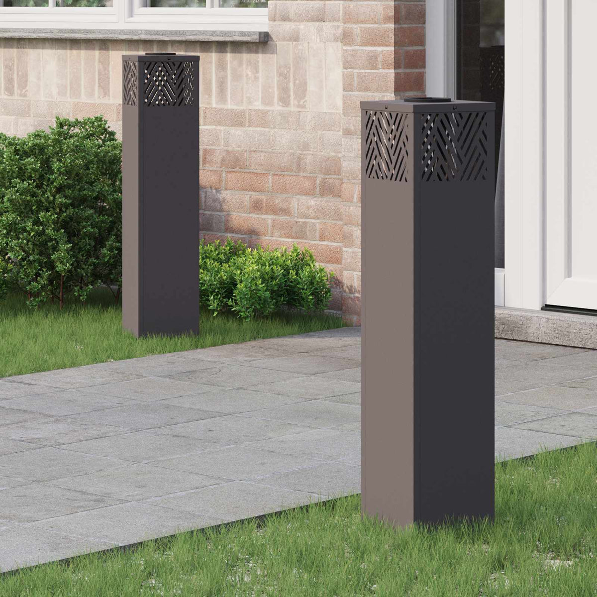 Vidaxl solar led pad licht 2 st warmwit 18 x 18 x 80 cm