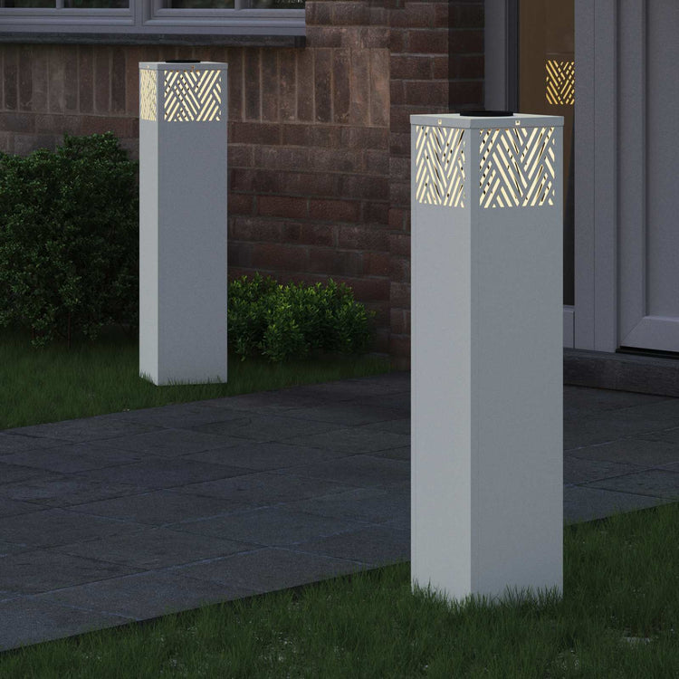 Vidaxl solar led pad licht 2 st warmwit 18 x 18 x 80 cm