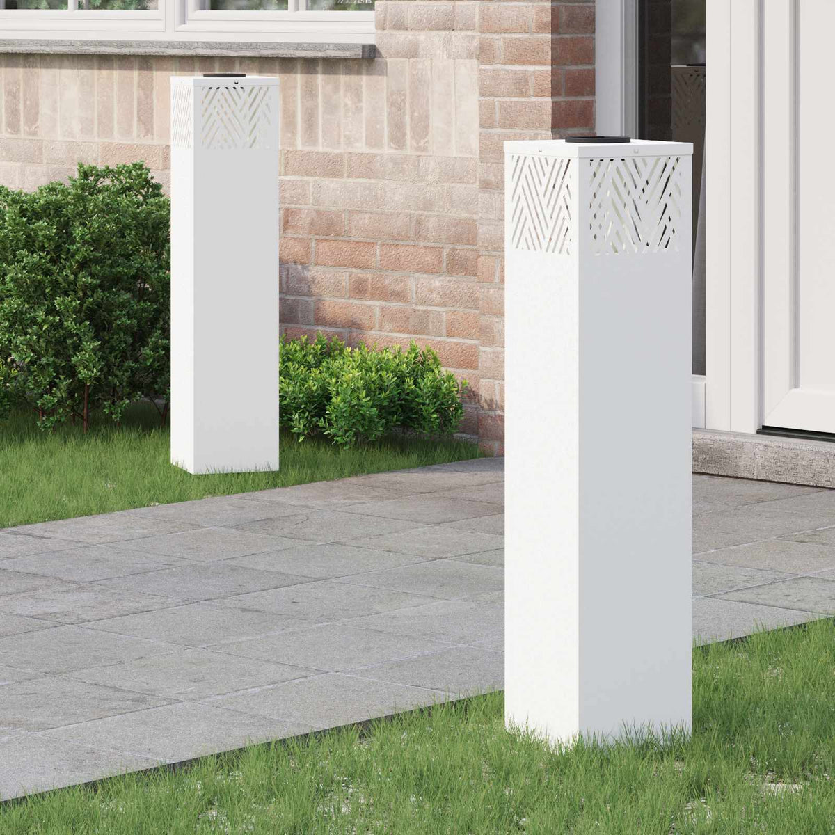 Vidaxl solar led pad licht 2 pcs wit koudgewalst staal