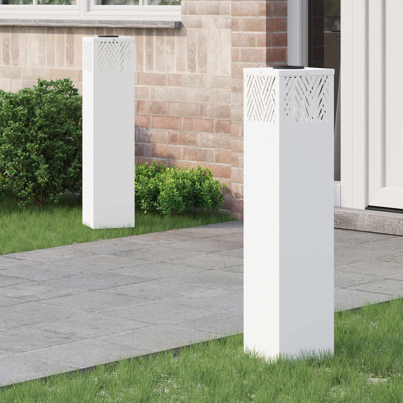 Vidaxl solar led pad licht 2 pcs wit koudgewalst staal
