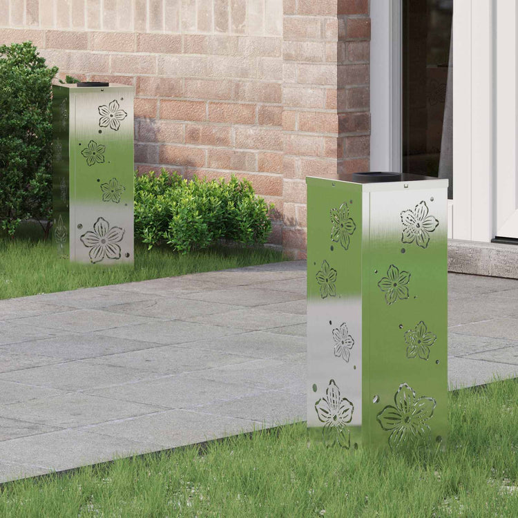 Vidaxl solar led pad licht 2 st warmwit 18 x 18 x 50 cm