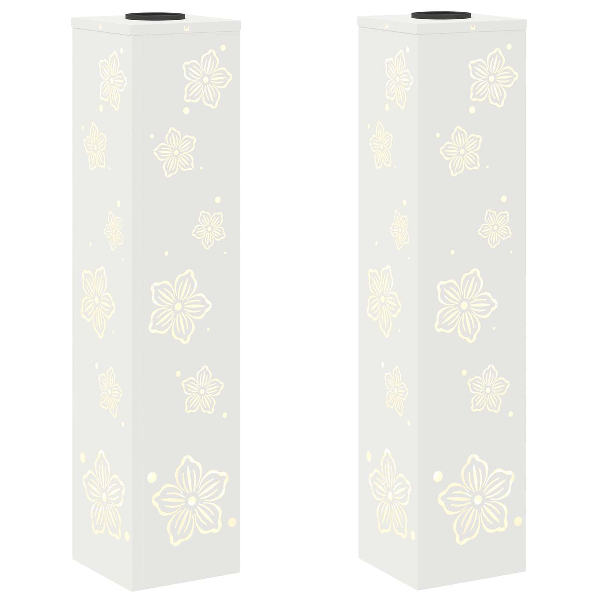 Vidaxl solar led pad licht 2 pcs wit koudgewalst staal