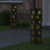 Vidaxl solar led pad licht 2 pcs olijf groen koudgewalst staal