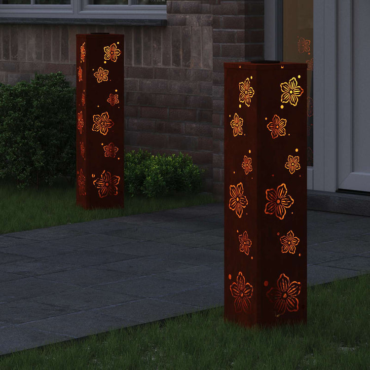 Vidaxl solar led pad licht 2 st warmwit 18 x 18 x 80 cm
