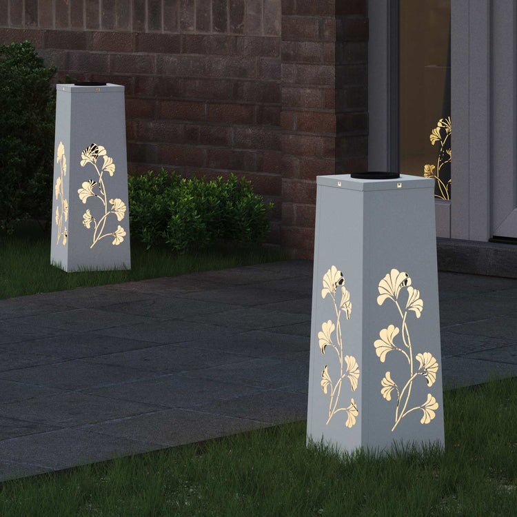 Vidaxl solar led pad licht 2 st warmwit 18 x 18 x 50 cm