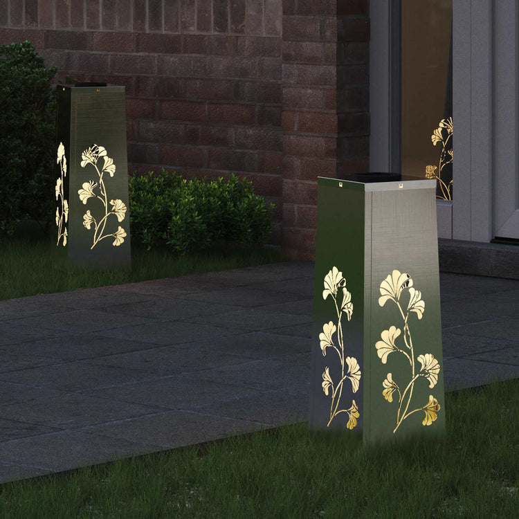 Vidaxl solar led pad licht 2 st warmwit 18 x 18 x 50 cm