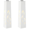 Vidaxl solar led pad licht 2 pcs wit koudgewalst staal