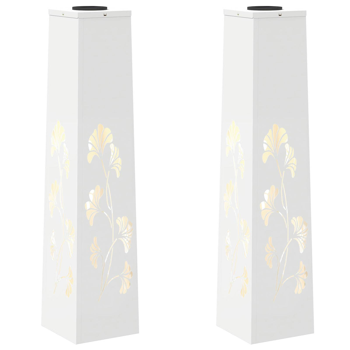Vidaxl solar led pad licht 2 pcs wit koudgewalst staal