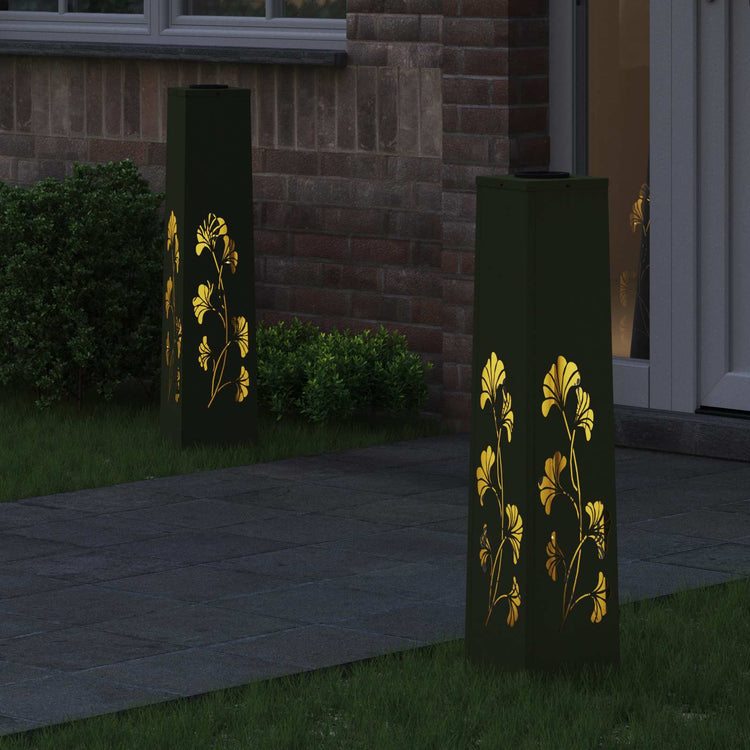 Vidaxl solar led pad licht 2 st warmwit 18 x 18 x 80 cm