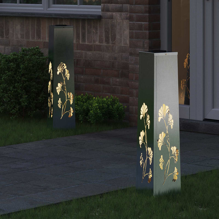Vidaxl solar led pad licht 2 st warmwit 18 x 18 x 80 cm
