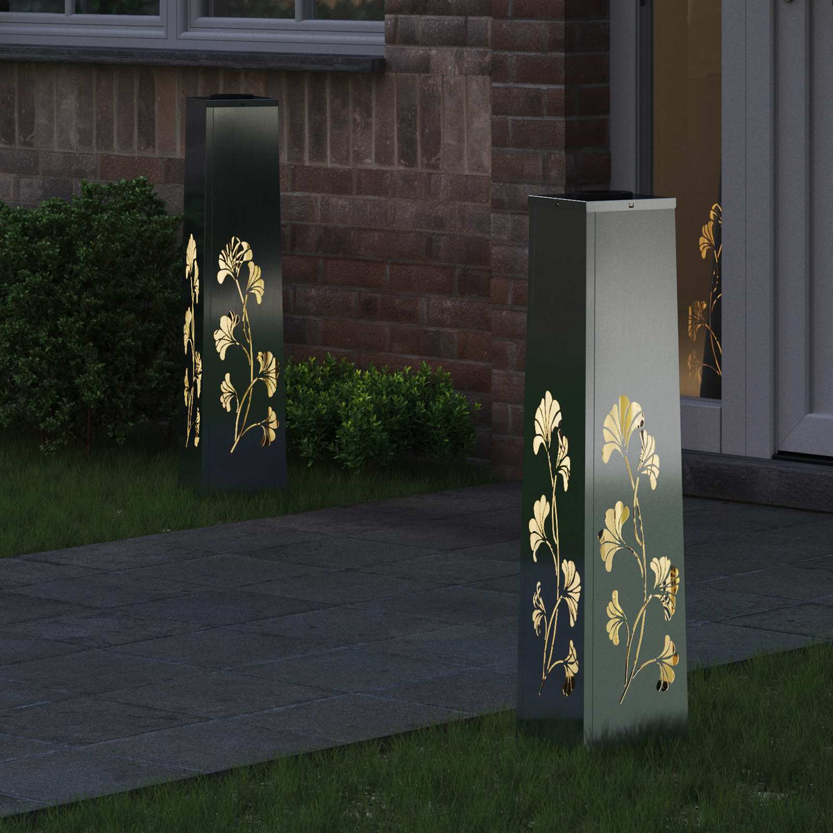 Vidaxl solar led pad licht 2 pcs zilver gegalvaniseerd staal