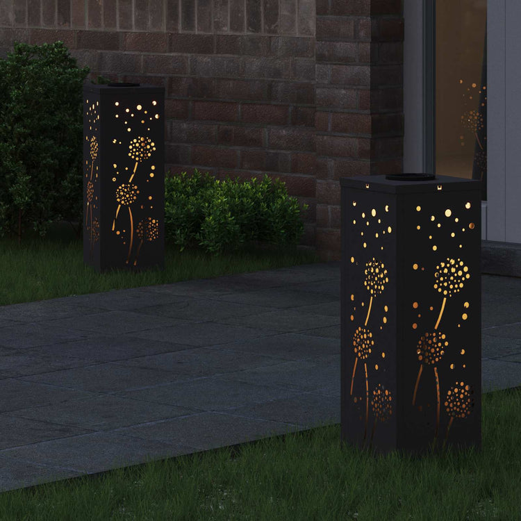 Vidaxl solar led pad licht 2 st warmwit 18 x 18 x 50 cm