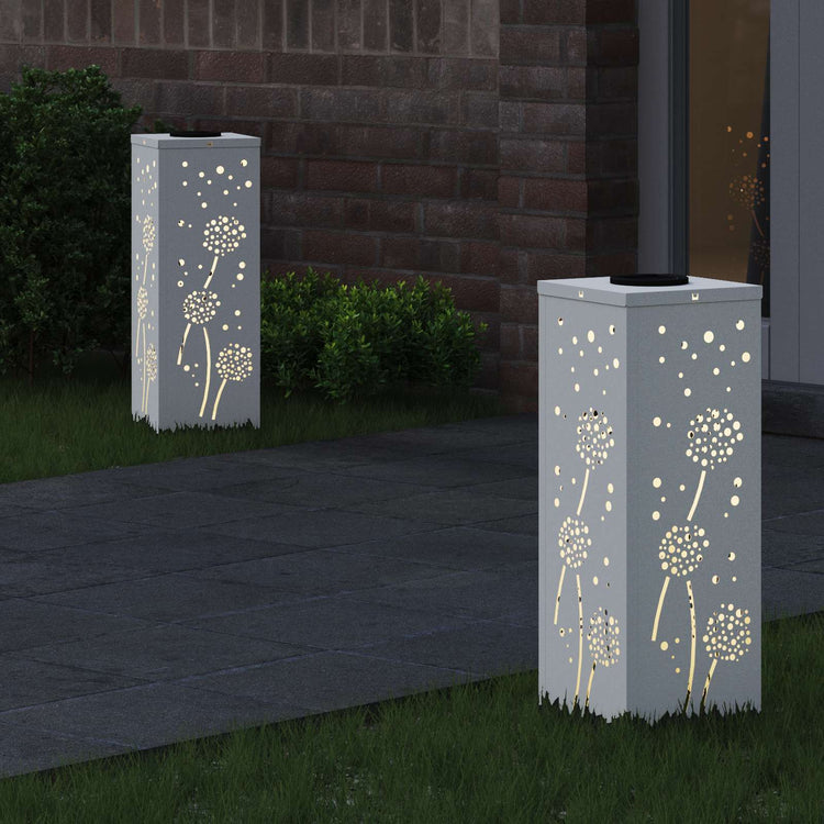 Vidaxl solar led pad licht 2 st warmwit 18 x 18 x 50 cm