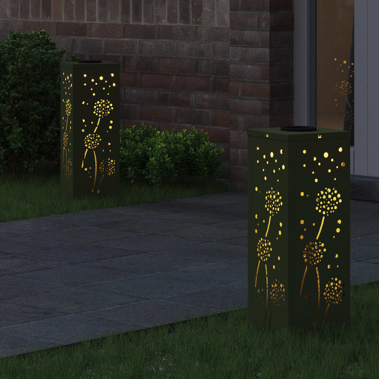 Vidaxl solar led pad licht 2 st warmwit 18 x 18 x 50 cm