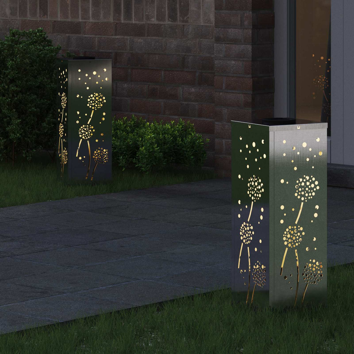 Vidaxl solar led pad licht 2 pcs zilver roestvrij staal