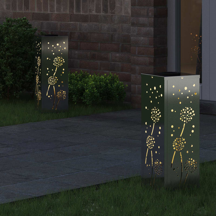 Vidaxl solar led pad licht 2 st warmwit 18 x 18 x 50 cm