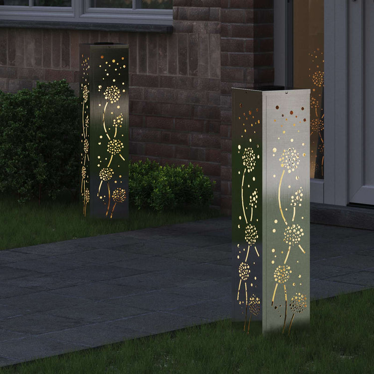 Vidaxl solar led pad licht 2 st warmwit 18 x 18 x 80 cm