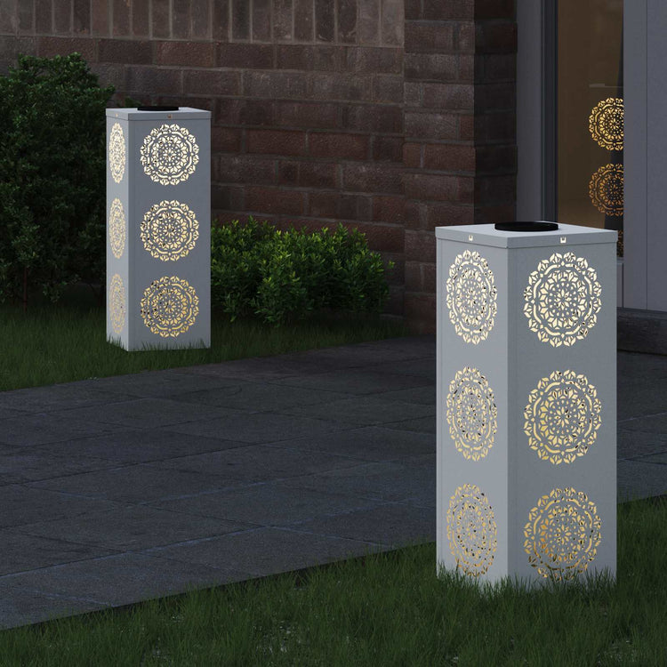 Vidaxl solar led pad licht 2 st warmwit 18 x 18 x 50 cm