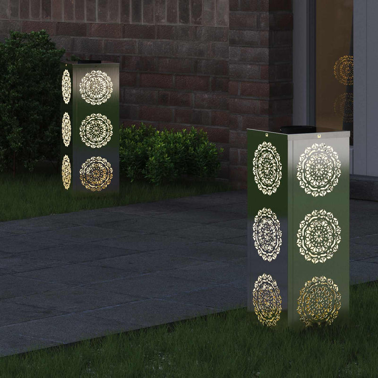 Vidaxl solar led pad licht 2 st warmwit 18 x 18 x 50 cm