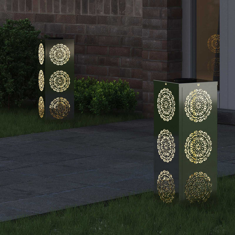 Vidaxl solar led pad licht 2 st warmwit 18 x 18 x 50 cm