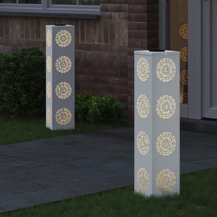 Vidaxl solar led pad licht 2 st warmwit 18 x 18 x 80 cm