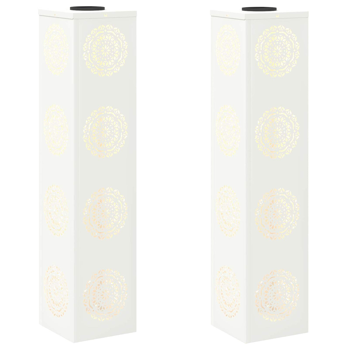 Vidaxl solar led pad licht 2 pcs wit koudgewalst staal