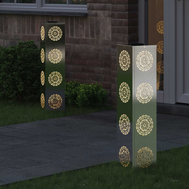 Vidaxl solar led pad licht 2 st warmwit 18 x 18 x 80 cm
