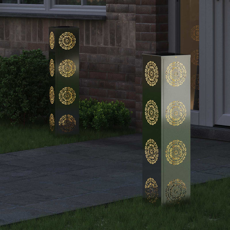 Vidaxl solar led pad licht 2 st warmwit 18 x 18 x 80 cm