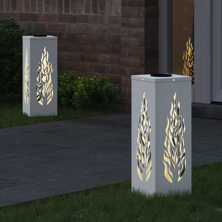 Vidaxl solar led pad licht 2 st warmwit 18 x 18 x 50 cm