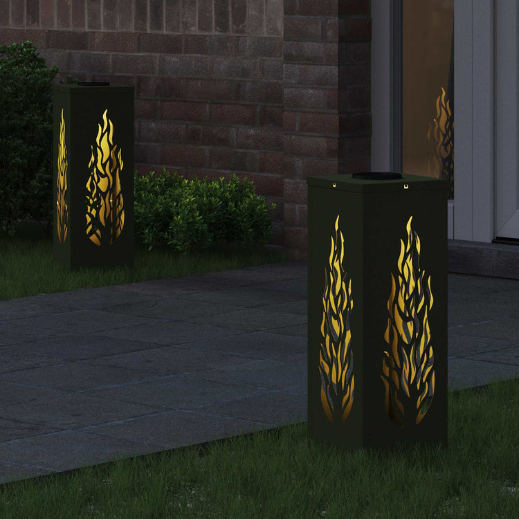 Vidaxl solar led pad licht 2 st warmwit 18 x 18 x 50 cm