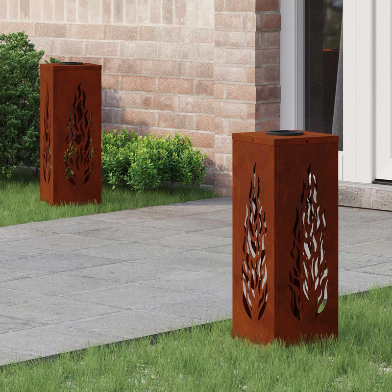 Vidaxl solar led pad licht 2 pcs brons cortenstaal