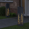 Vidaxl solar led pad licht 2 pcs antraciet koudgewalst staal