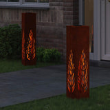 Vidaxl solar led pad licht 2 pcs roestig cortenstaal - afbeelding 3