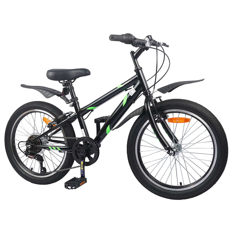 Vidaxl kinderfiets 20 inch 6-speed voor 6-11 jaar oud zwart