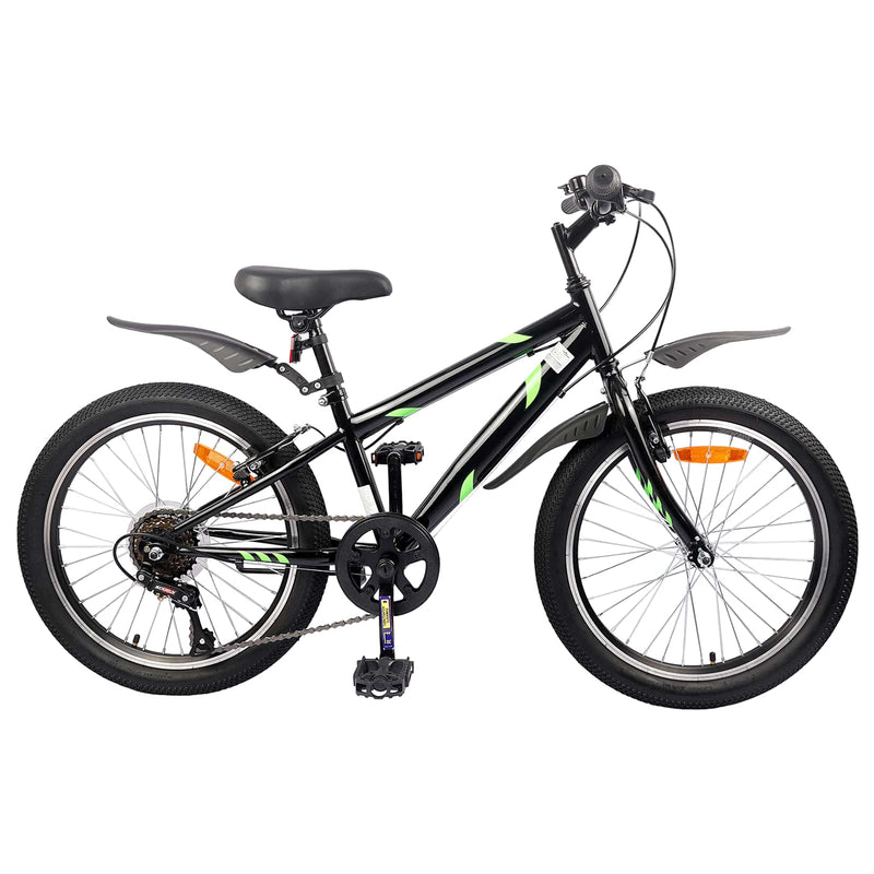 Vidaxl kinderfiets 20 inch 6-speed voor 6-11 jaar oud zwart