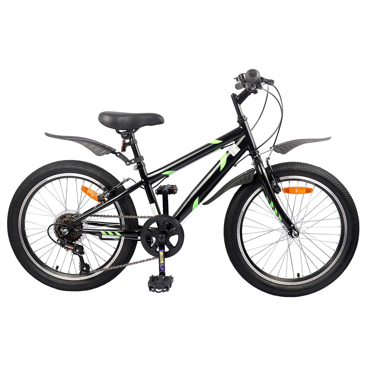 Vidaxl kinderfiets 20 inch 6-speed voor 6-11 jaar oud zwart