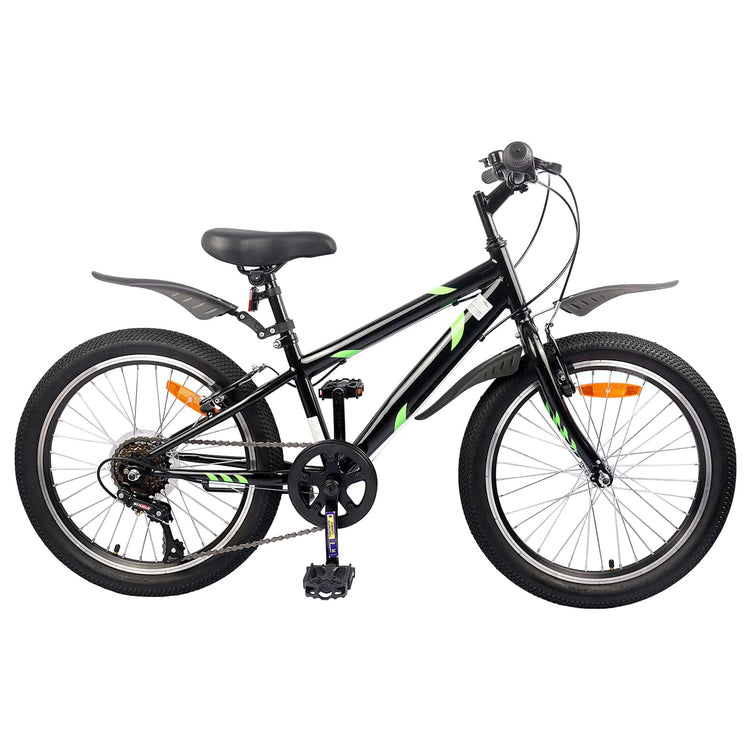 Vidaxl kinderfiets 20 inch 6-speed voor 6-11 jaar oud zwart