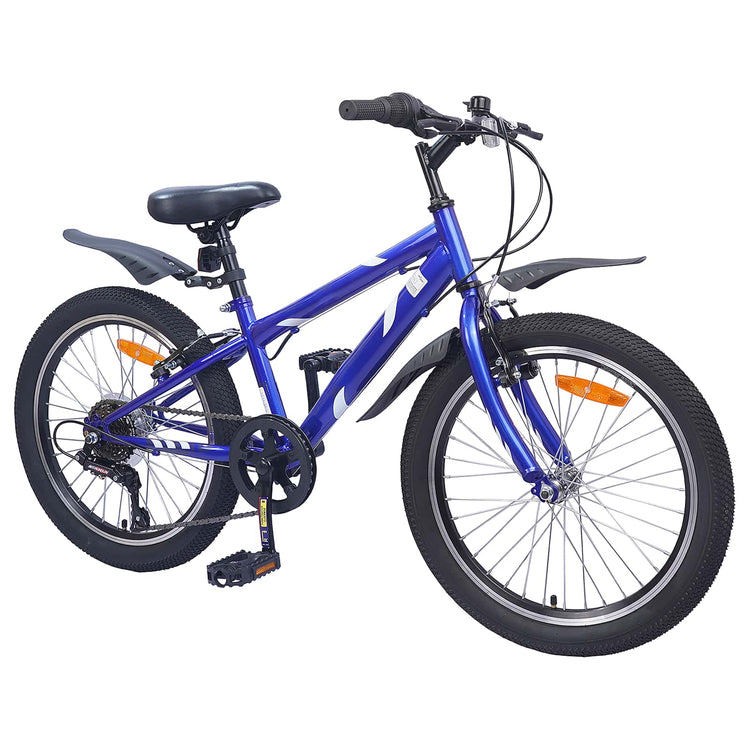 Vidaxl kinderfiets 24 inch 6-speed voor 8-12 jaar oud donkerblauw