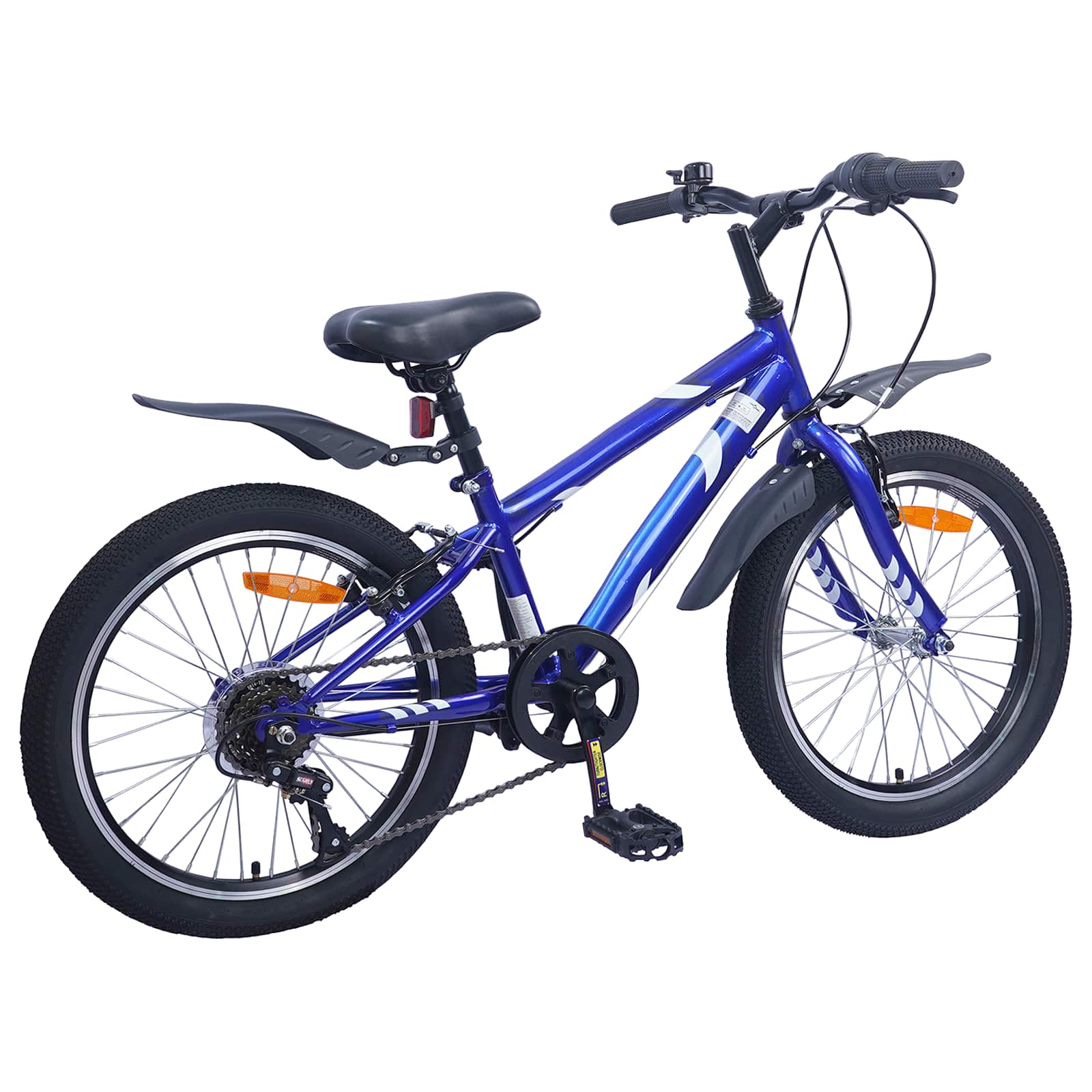 Vidaxl kinderfiets 24 inch 6-speed voor 8-12 jaar oud donkerblauw