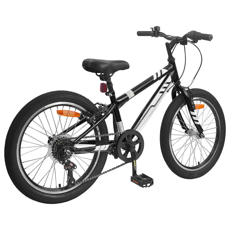 Vidaxl mountainbike 24 inch 6-speed voor 8-12 jaar oud zwart