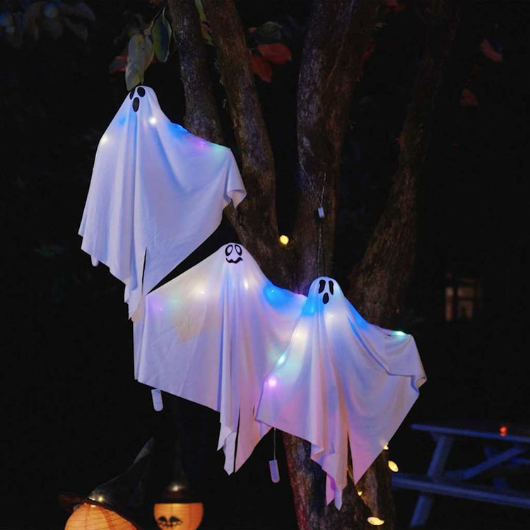 Vidaxl halloween hangende spook 3 st wit 52 x 62 cm polyester