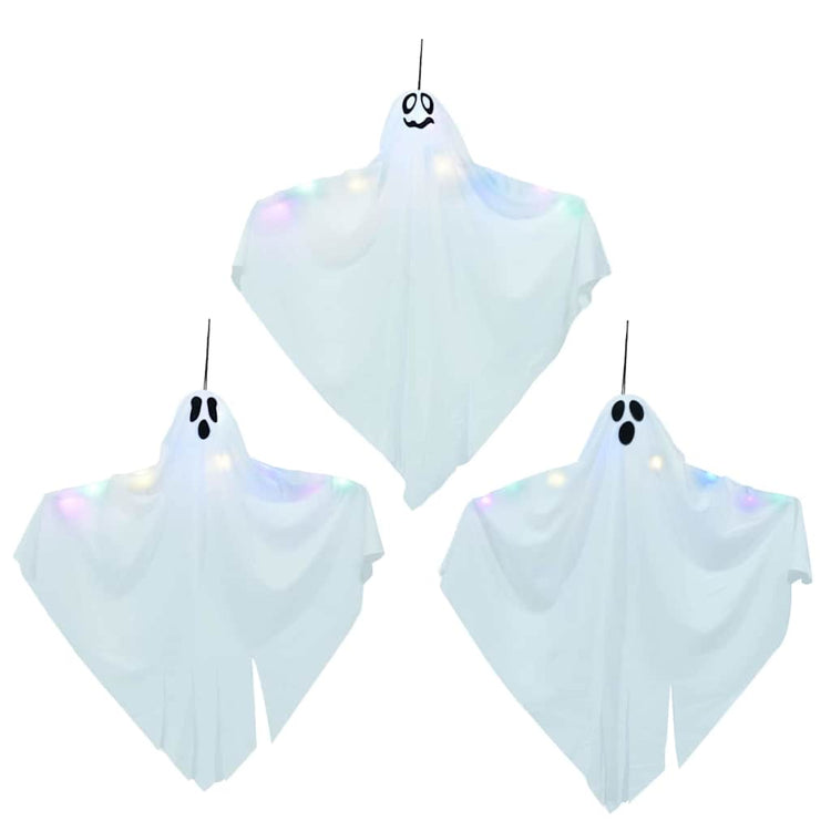 Vidaxl halloween hangende spook 3 st wit 52 x 62 cm polyester