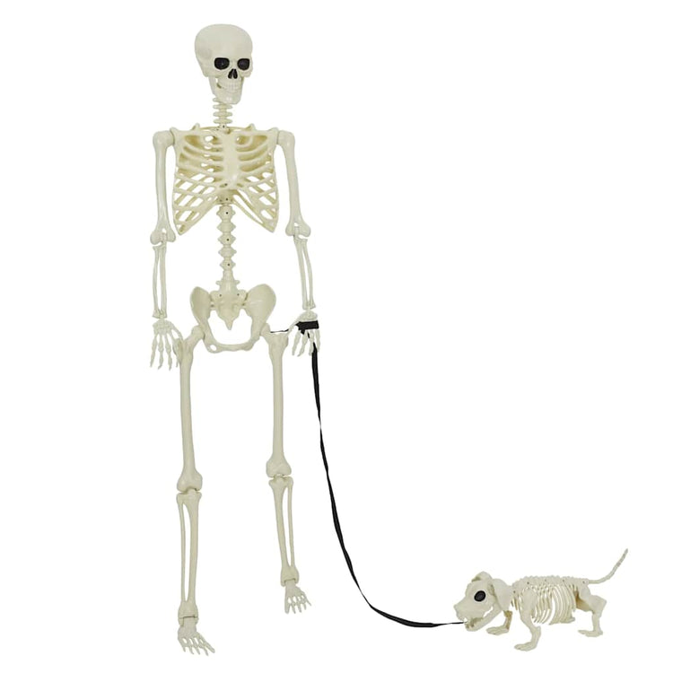 Vidaxl halloween decoratie skelet 2 pcs wit polypropyleen