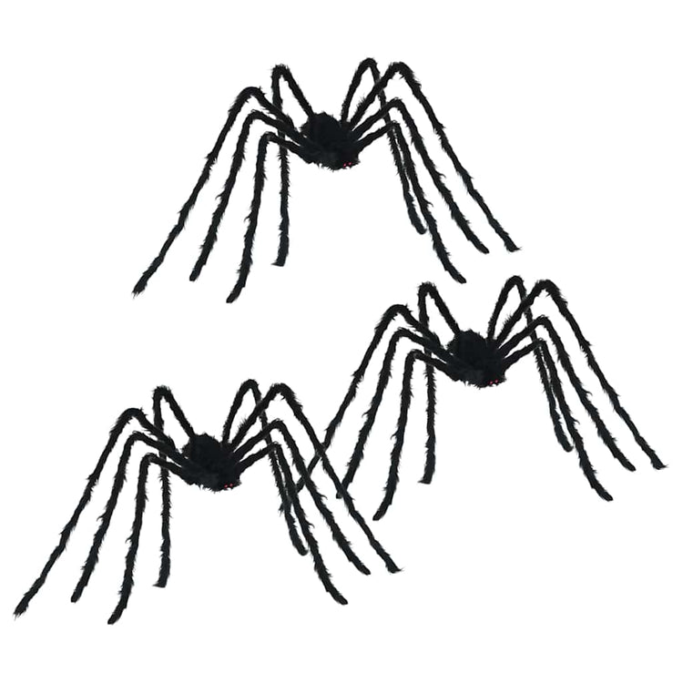 Vidaxl halloween spin decoratie 3 pcs zwart 200 cm polyester en staal