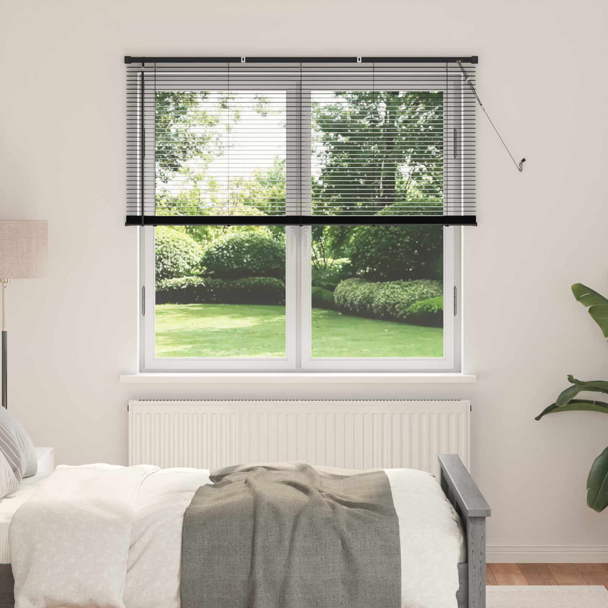 Vidaxl venetiaanse blind verstelbaar zwart 150 x 150 cm pvc