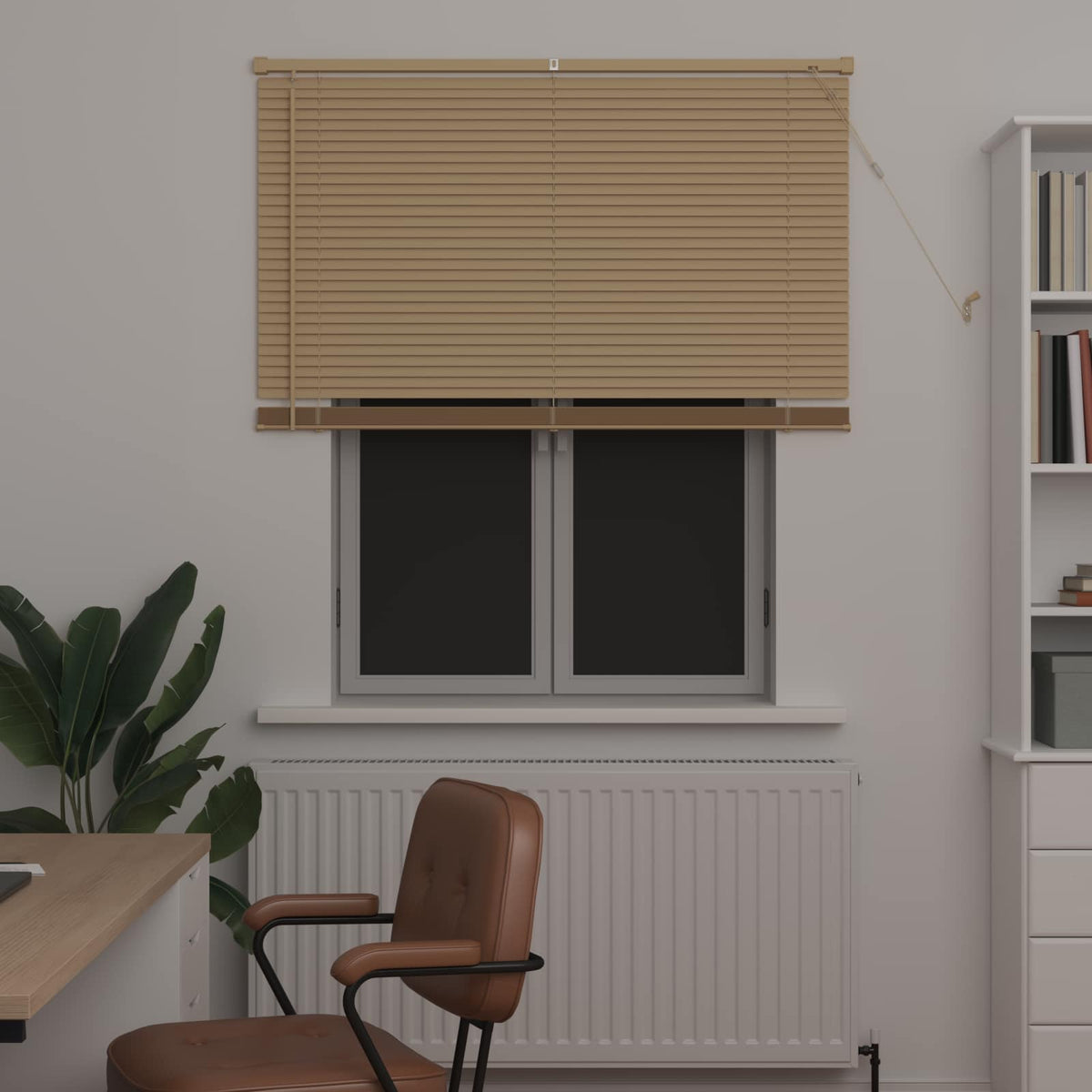Vidaxl venetiaanse blind lichtbruin met patroon 150 x 120 cm pvc